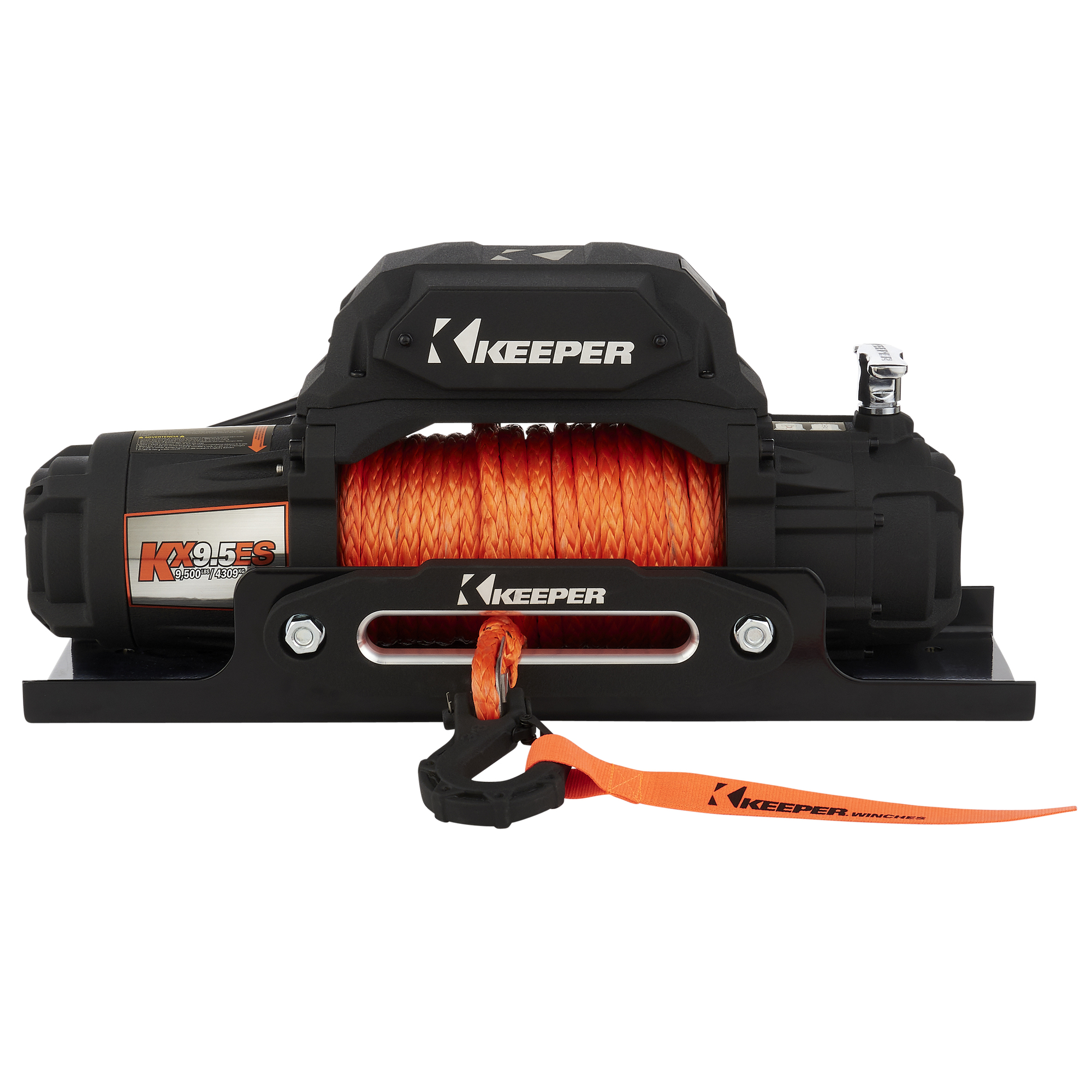 Keeper KX9, DC Powered Winch, Remote, w/ Light, 9500lb. Capacity, 12 Volts, Model# KX95132
